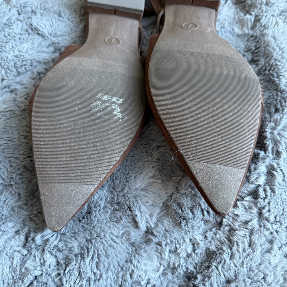 Twiggy Multi Buckle Mini Heel Flats with Memory Foam Insole - A New Day™ Brown 7 - Picture 10 of 10